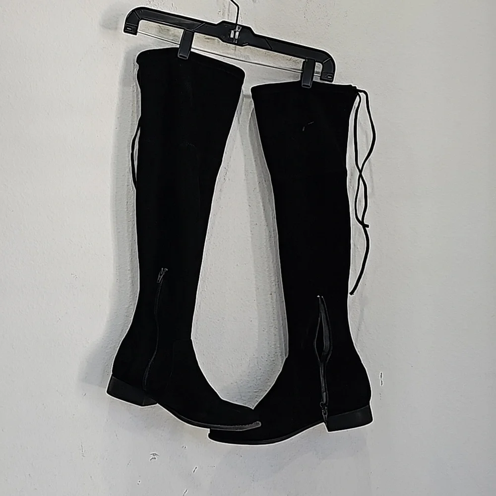 A New Day Black Faux Suede Over-the-Knee Boots Size 9.5